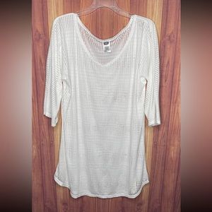 Womens Oneill White Laser Cut Mesh Swim Cover Up Medium / Large